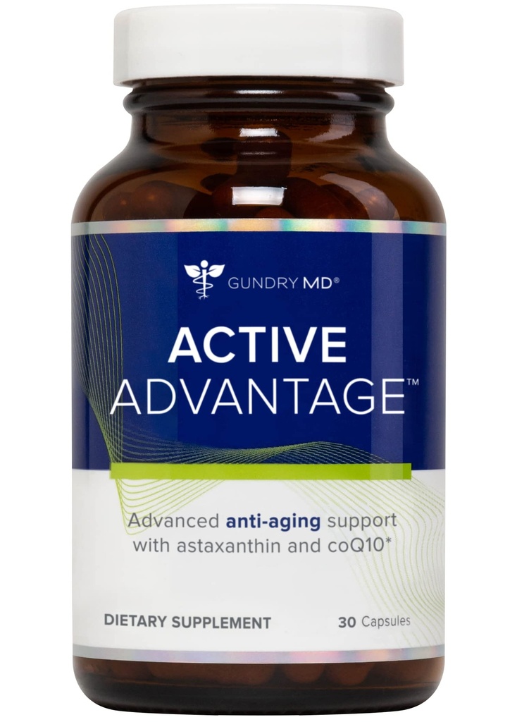 Gundry MD® Active Advantage Ασταξανθίνη και CoQ10 συμπλήρωμα για την υποστήριξη της ενέργειας, της δύναμης και του μεταβολισμού, 30 Count