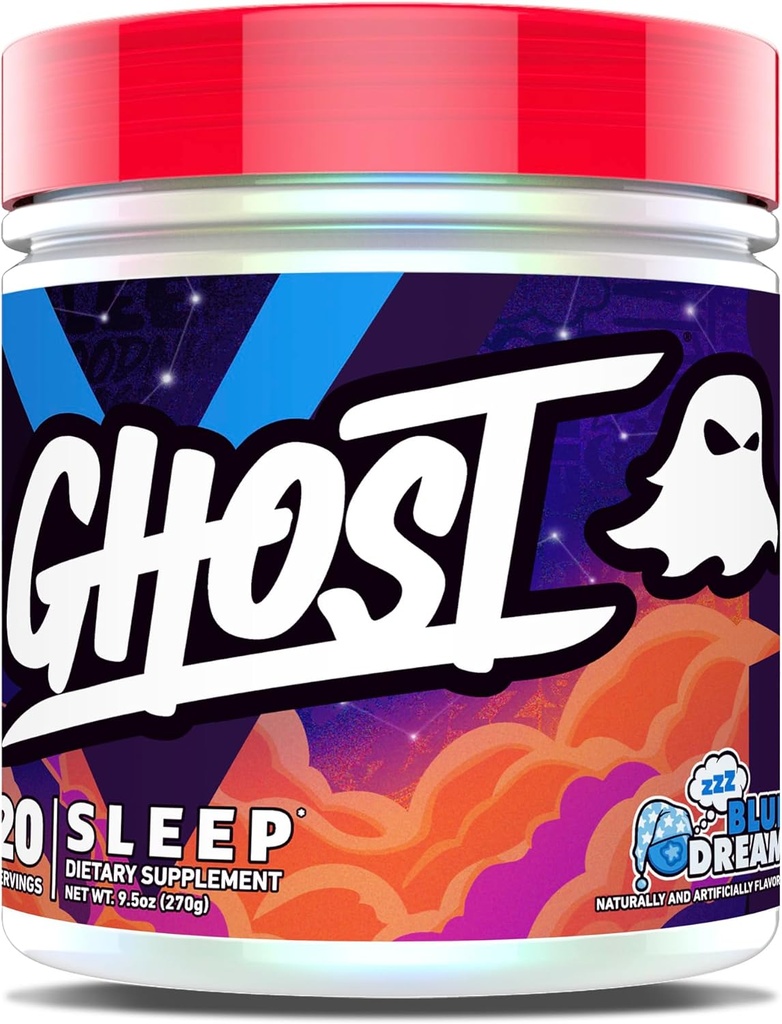 GHOST Sleep Diyetary Supplement, Blue Dream - Recovery & Rest with Premium Materialss Including Melatonin, Colostrum & Ashwagandha - Destekler Uyku Kalitesi - Gluten-Free & Sugar-Free