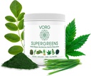 VORG SuperGreens - Chlorella, Barley Grass, Moringa, Kelp, Spirulina, Buğdaygras - 100% Organik - Probiyotikler, Fiber & Enzymes (1 Hafta Supply)