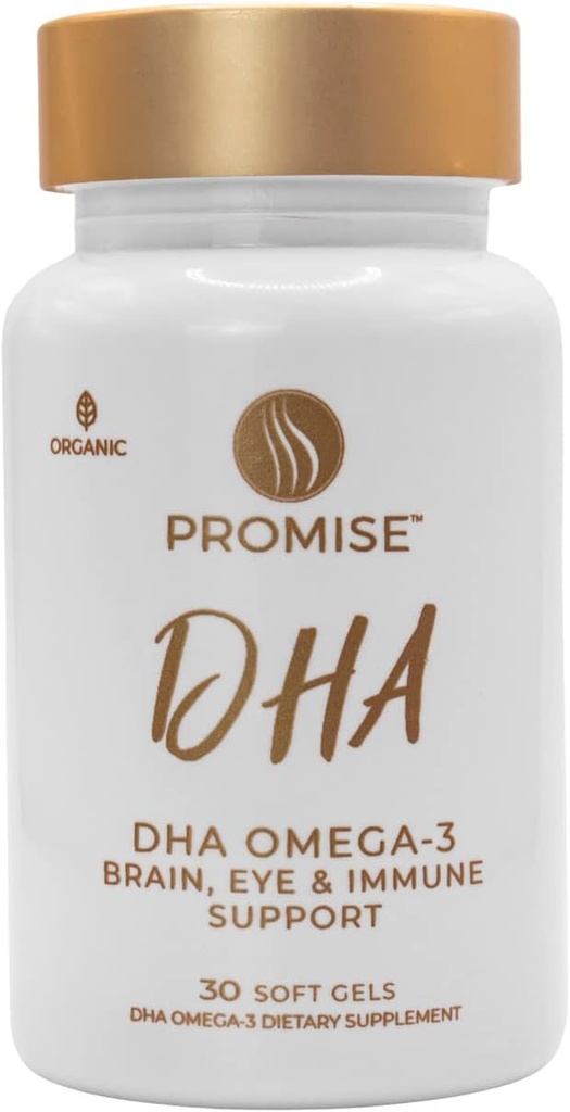 Promise Prenatal DHA - Farm Grade Omega-3 DHA (3 Ay Supply) Once-Daily Strawberry Flavored softgel with 290 mg of DHA. Bebek Beyin ve Göz Geliştirme için Tüm Doğal Prenatal DHA