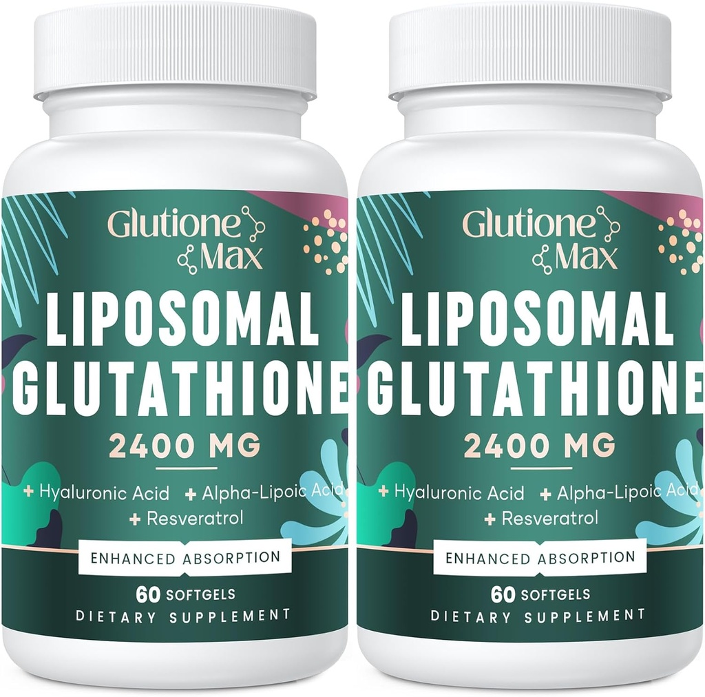 8-in-1 Liposomal Glutathione 2400 MG, Yüksek Aboronik Asit, Alfa-Lipoic Acid, Resveratrol - Skin, Liver Detox & Immune System, 120 Softgels