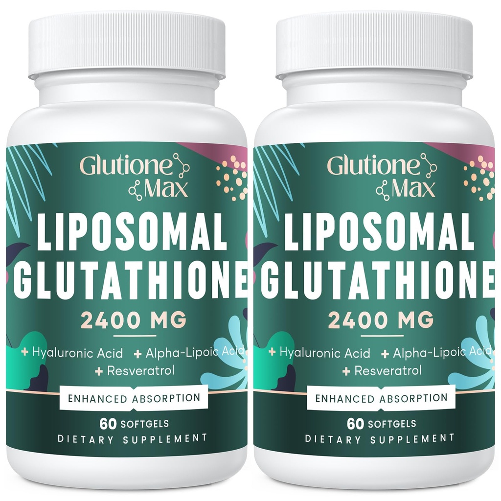 8-in-1 Liposomal Glutathione 2400 MG, Yüksek Aboronik Asit, Alfa-Lipoic Acid, Resveratrol - Skin, Liver Detox & Immune System, 120 Softgels