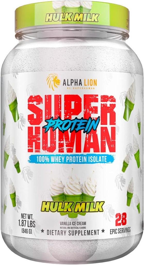 ALPHA LION Superhuman Whey protein Toz, Büyük Taşting Pure Whey Protein Isolate, Low Carb, Low Sugar, No Bloat Post Workout, Kas Recovery & Growth (28 Hizmet, Hulk)