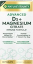 Nature's Bounty Advanced Vitamin D3, Magnezyum Citrate Immune Formula, Supports Immune and Bone Health, 90 Tablets