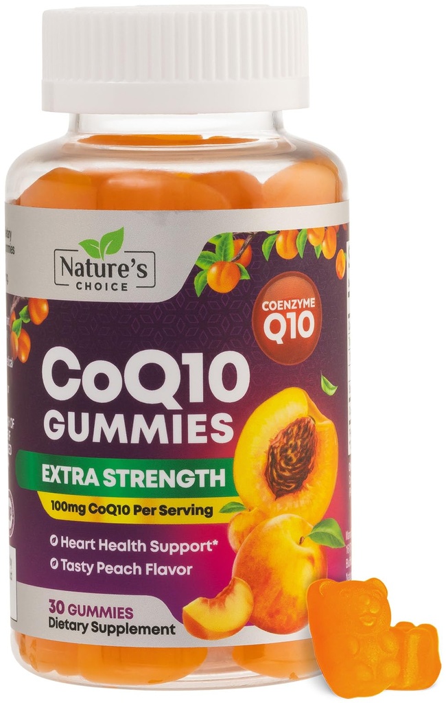 Yetişkin 100 mg için CoQ10 Gummies - 3X Güçlü, Yüksek Aborpsiyon, Kalp Sağlığı Desteği ve Enerji Üretimi için Antioksi Supplement, Ultra Coenzyme Q10 Vitaminleri, Coq 10 Supplements - 30 CoQ10 Gummies