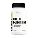 NutraBio Acetyl L-Carnitine (ALCAR) Tamam, 500 mg - Doğal Enerji Üretimi, Metabolik Yönetimi ve Genel Sağlık, 90 Capsules