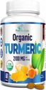 Organic Turmeric - 2100mg USDA Organic Turmeric Curcumin with Black Pepper, Vegan - 60 Tablets