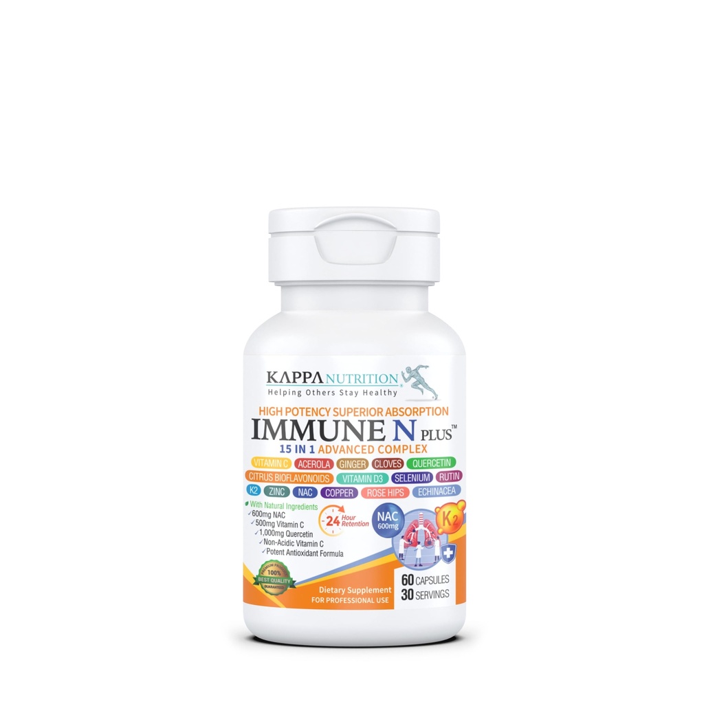 (60 Capsules), NAC 600 mg, Quercetin 1000 mg, C 500 mg, çinko 50 mg, Vitamin D3 5000iu, Selenium, Copper, Acerola, Ginger, Mercer, Citrus Bioflavonoids, Rose Hips, Echinacea, Immune N Plus 15 in 1