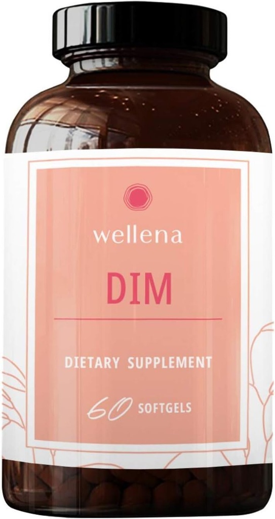 Wellena DIM Supplement by Magdalena, 100 mg - All Natural Diindolylmethane, Estro Support, Maximum Abxia, Menopause Support, 60 Non-GMO Softgels Gluten Free, Dairy Free, Soy Free