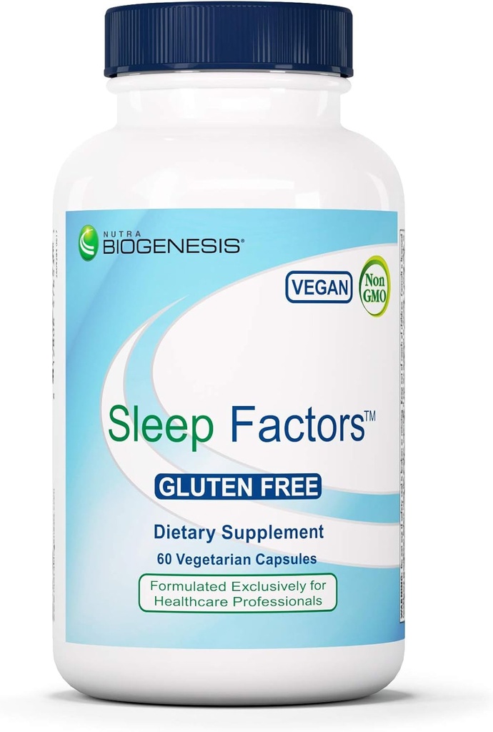 Nutra Biogenesis Uyku Faktörleri - Melatonin, Magnezyum, Valerian Root, GABA & L-Theanine, Sleep & Rest Support - 60 Veggie Capsules