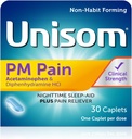 Unisom PM Pain Nighttime Sleep-aid + Pain Reliever, Acetaminophen & Diphenhydramine HCI, 30 Caplets, 50 mg