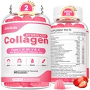 2 Πακέτο Κολλαγόνο Gummies για γυναίκες άνδρες, Hydrolyzed Collagen Peptide Type I,II,III,V,X με Βιοτίνη, Βιταμίνη C A B D E για Δερμάτινα Καρφάκια Μαλλιά J0ints, Ανοσία Energy Digetion, Ζάχαρη Δωρεάν, 120 Count