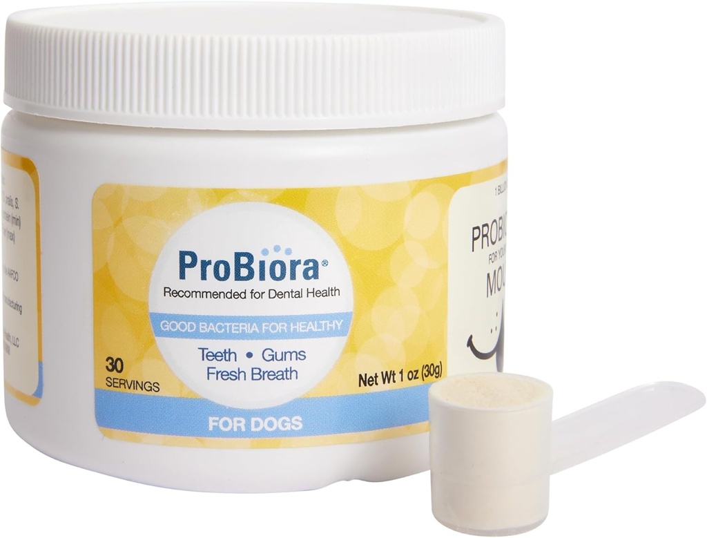 Köpekler için Probiora | Dog Probiyotik Supplement for Oral Care | Pet Probiyotiks to Reduce Bad Breath | Dog Nutritional Supplement for Dental Health | 30 Hizmet (Jar)