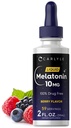 Carlyle Melatonin 10 mg | 2 fl oz Liquid Drops | Berry Flavor | Yetişkinler için | Non-GMO, Vegetarian Supplement
