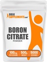 BulkSupplements.com Boron Citrate Powder - Boron Supplement for Men & Women, Food Grade - for Bones & Joints Support, 100mg per Serving, 500g (1.1 lbs) (Pack of 1)