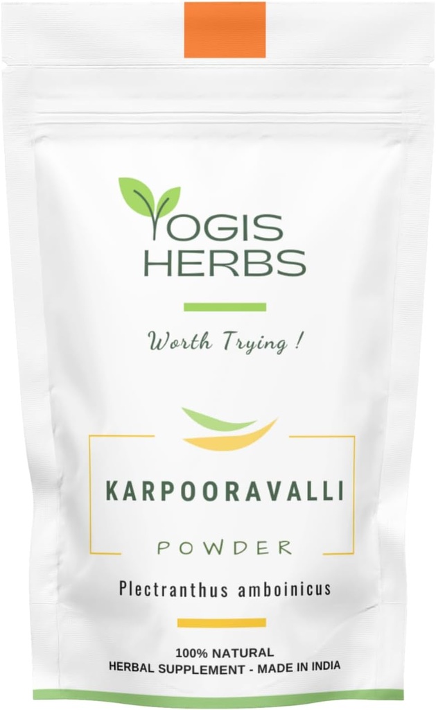 YOGIS HERBS Karpooravalli Herbal Powder - 100% Φυσικό συμπλήρωμα για την αναπνευστική υποστήριξη, Digestive Wellness, & Nutritional Boost (3.5, ουγγιά)