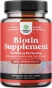 Natures Craft 10000 mcg Pure Biotin Pills for Women Men - Promotes Thicker and Fuller Hair. Natural Supplement for Shiny Thick Hair Growth - Vegetarian Vitamin Capsules - Get Clear Skin Strong Nails