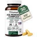 Age Renewal Complex & Anti-Gear Supplement - Κυτταρική Ανανέωση Αυτοφαγία Βοήθεια Σενολυτική - Fisetin, Quercetin, Κουρκουμίνη, Ψευδάργυρος - 90 Κάψουλες 30 Ημέρα προσφοράς - Καρδιά, το δέρμα, & Συνολική υποστήριξη ευεξίας