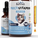Cat Multivitamin - Sağlıklı Skin & Coat, Ortak Destek, Longevity & More - Cat Vitamins - Cat Supplements & Vitamins - Kapalı Kediler için Kedi Vitaminleri - Kitten Vitaminleri - Cat Immune Support - 1oz