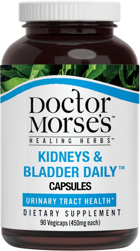 Doktor Morse'nin Kidney & Bladder Daily Cleanse - Lymph'nin Acillaştırılması - Naturopath Formulaed - Cordyceps Mushroom, Juniper Berry, Attail Herb - 90 Capsules
