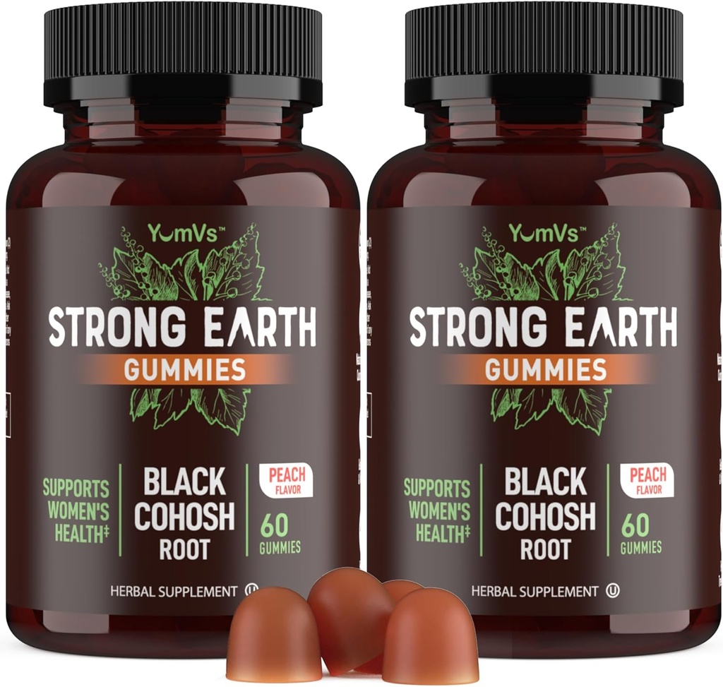 YUM-V'S Strong Earth Black Cohosh Root 50 mg (60 Kont) - Doğal Türlü Menopause Supplements Gece Ters & Hot Flashes for Women