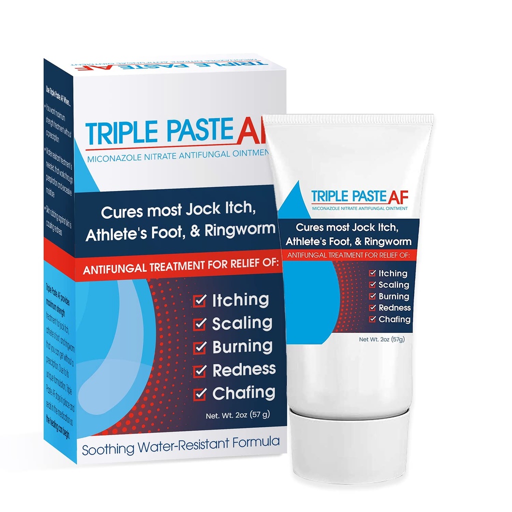 Triple Paste AF Anti Fungal Ointment for Skin Treats Most Athletes Foot and Ringworm - 2 Miconazole Antifungal Cream - 2 Oz Tube (Pazar Mayıs Vary)