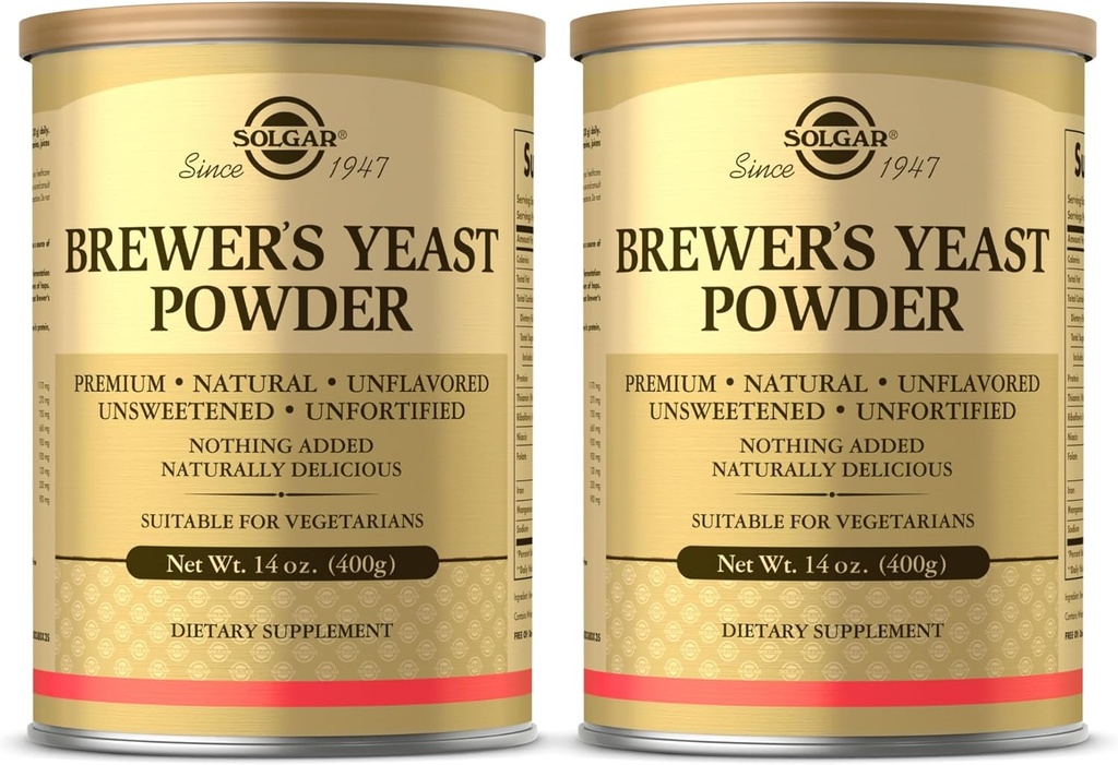 Solgar Brewer's Yeast Toz - 14 oz, 2 Paket - Doğal, Unflavored & Unsweetened - Vegetarians için Uygun - 26 Hizmet
