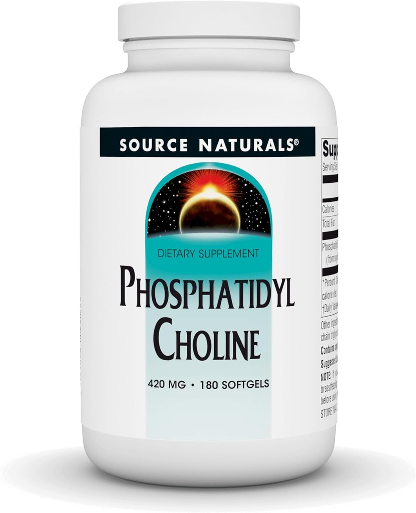 Source Naturals Phosphatidyl Choline, Lecithin 420 mg Diyeter Supplement - 180 Softgels