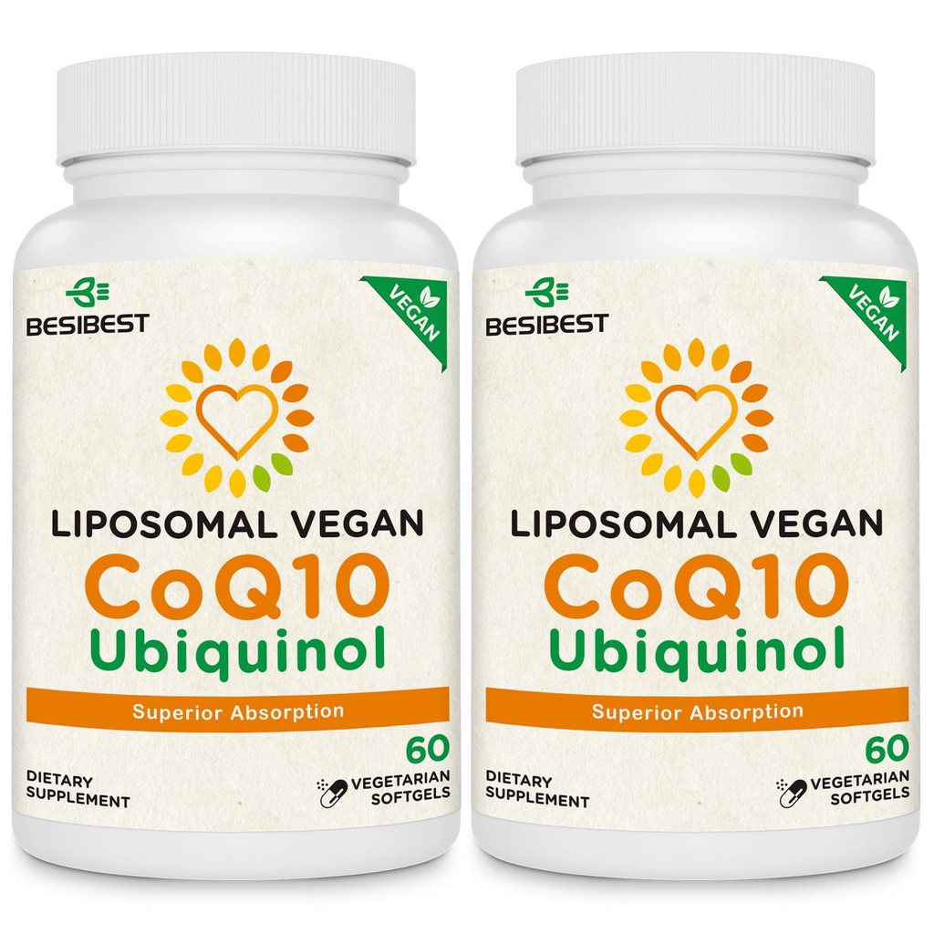 1000mg λιποσωμική CoQ10 Ubiquinol, 120 Vegan Softgels, Υψηλή απορρόφηση Ubiquinol CoQ10 συμπλήρωμα, Ενεργή Αντιοξειδωτική μορφή του συνένζυμου Q10 για λειτουργία καρδιάς & παραγωγή ενέργειας
