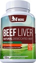 N'More Beef Liver Capsules – 100% Grass Fed & Undefated Arjantin Liver – Doğal Demir, B12 & CoQ10 Enerji, Beyin ve Immune Desteği – 120 Capsules, 750 mg