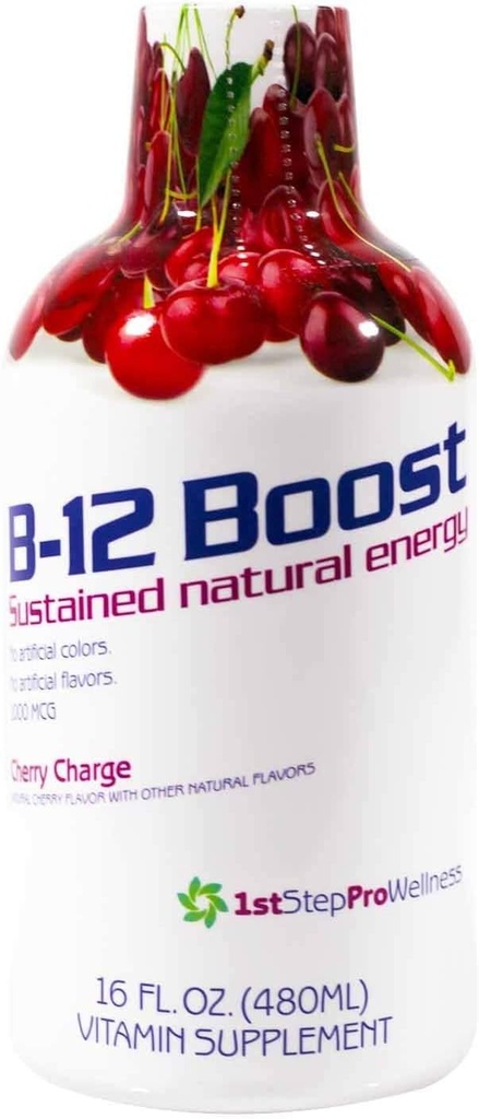 Yüksek Performans Fitness INC. 1st Step Liquid B-12, Cherry Şarj, 16-fluid