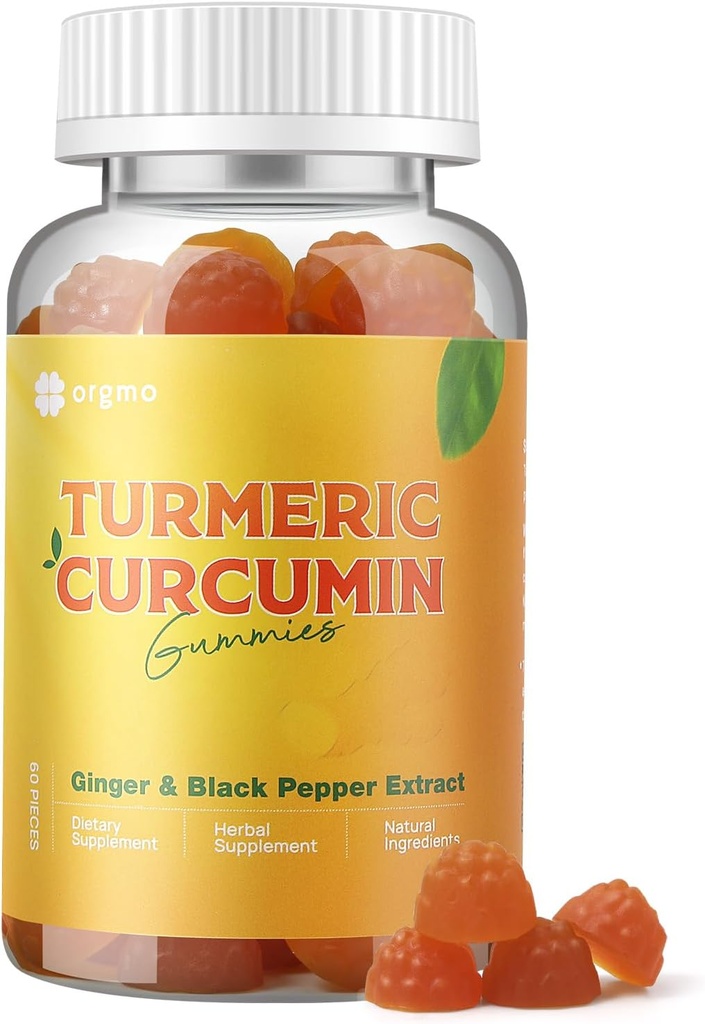 Atmeric Gummies with Black Pepper for Inflammation, Turmeric and Ginger Supplement for Immune Ortak Destek, Sugar Free Curcumin Ginger Gummies for Adult Vegan Non-GMO