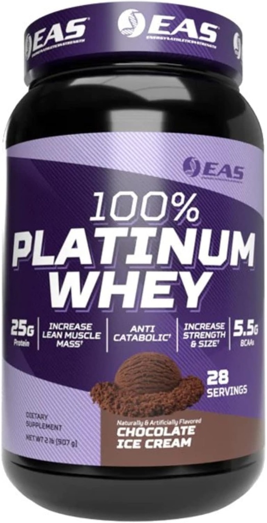 Deneysel ve Uygulamalı Bilimler 100% Platinum | 3 Ultra-Platinum Whey Proteinleri | Boyut ve Güçlü | 25g Protein, 5.5g BCAAs | 2 Pound (Chocolate Ice Cream)