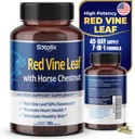 Red Vine Leaf ve Horse Chestnut, Leg Vein Destek, Skin, Heart Wellness - ABD'de Yapılan 50 Flavonoyak