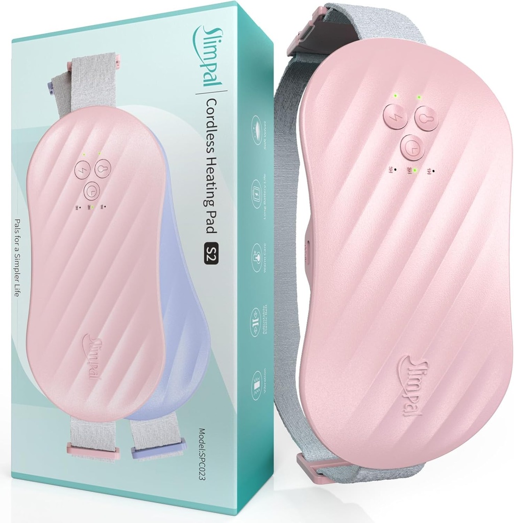 Slimpal AI Portreatif Isıtma Pad for Period Cramps, Smart AI Heat Chip, Electric Cordless Isıtma Kemeri Arka için, Belly, Waist, Stomach, Menstrual Wearable Isıtmalı Kız Kadınları için Hediyeler