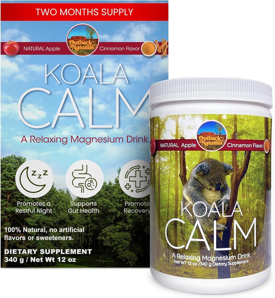 Calm Magnezyum Toz - Rahatlama için 400 mg Citrate Drink Mix, Sleep Support & Muscle Relief, Apple Cinnamon Flavor