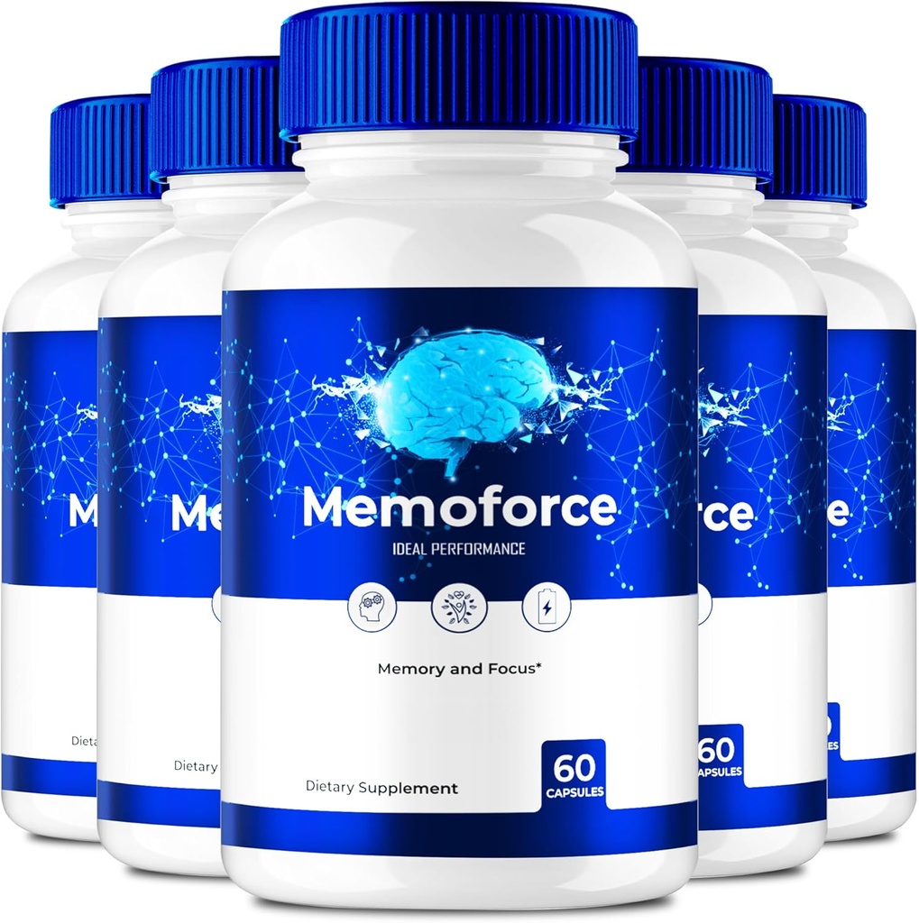 Memoforce Brain, Memoforce Hills, Memoforce Reviews, Memoforce Supplement, Memoforce Caps Advanced Formula for Memory & Focus - Maximum Strengt - Brain Health Support (5 Pack)