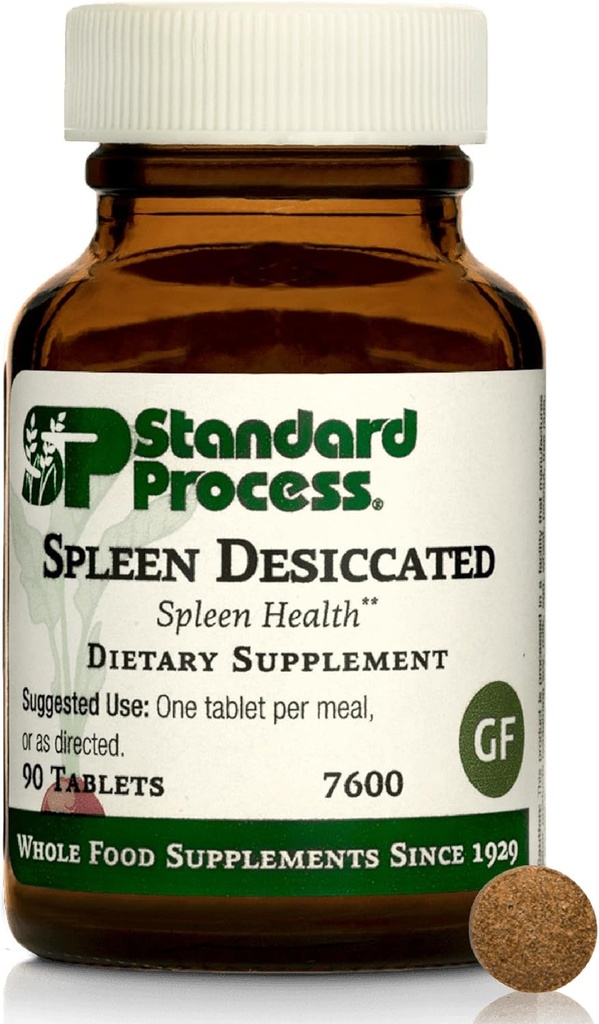 Standard Process Spleen Desiccated - Ολόκληρο το συμπλήρωμα με βάση τα τρόφιμα για την υποστήριξη Spleen Health - Aid Healthy Immune System - Συμπλήρωμα με ιδιόκτητη ανάμειξη με Bovine & Ovine Spleen - 90 δισκία