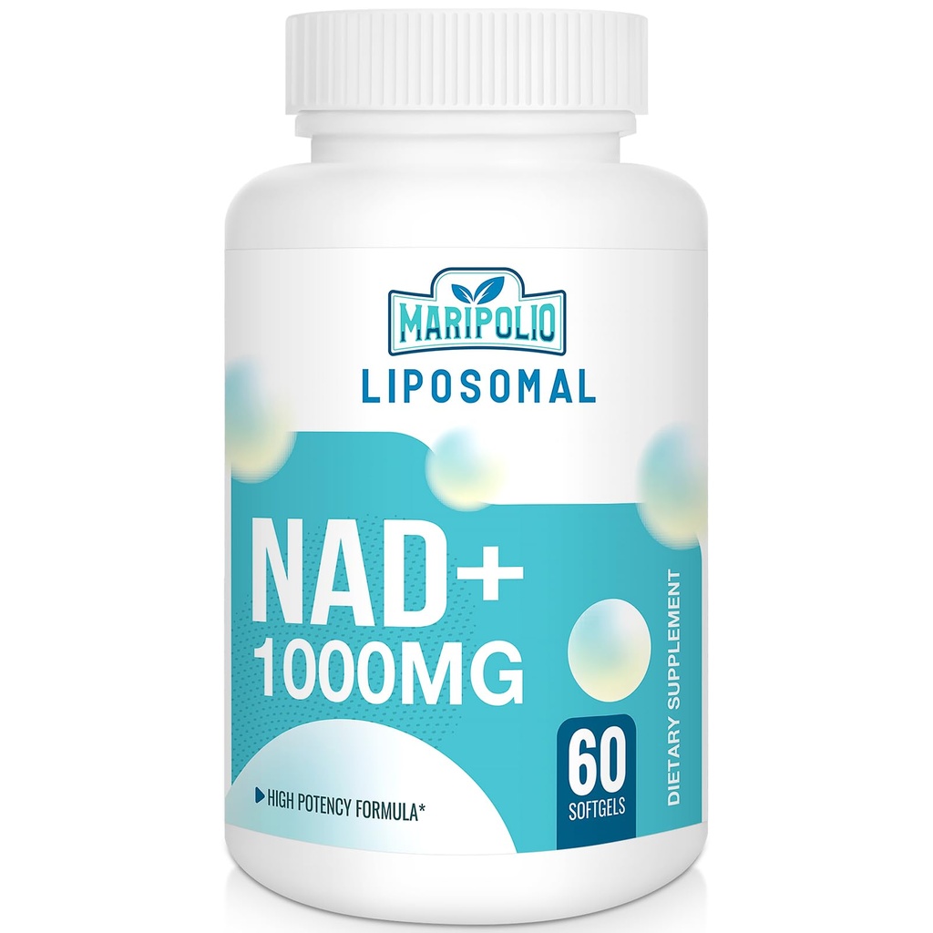 Liposomal NAD+ Supplement 1000 mg | En Yüksek NAD Pontecy | Max Aborpsiyon | Pure NAD Supplement | Enerji ve DNA Tamir, Aging Defense, Brain Function | 60 Softgels