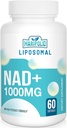 Liposomal NAD+ Supplement 1000 mg | En Yüksek NAD Pontecy | Max Aborpsiyon | Pure NAD Supplement | Enerji ve DNA Tamir, Aging Defense, Brain Function | 60 Softgels