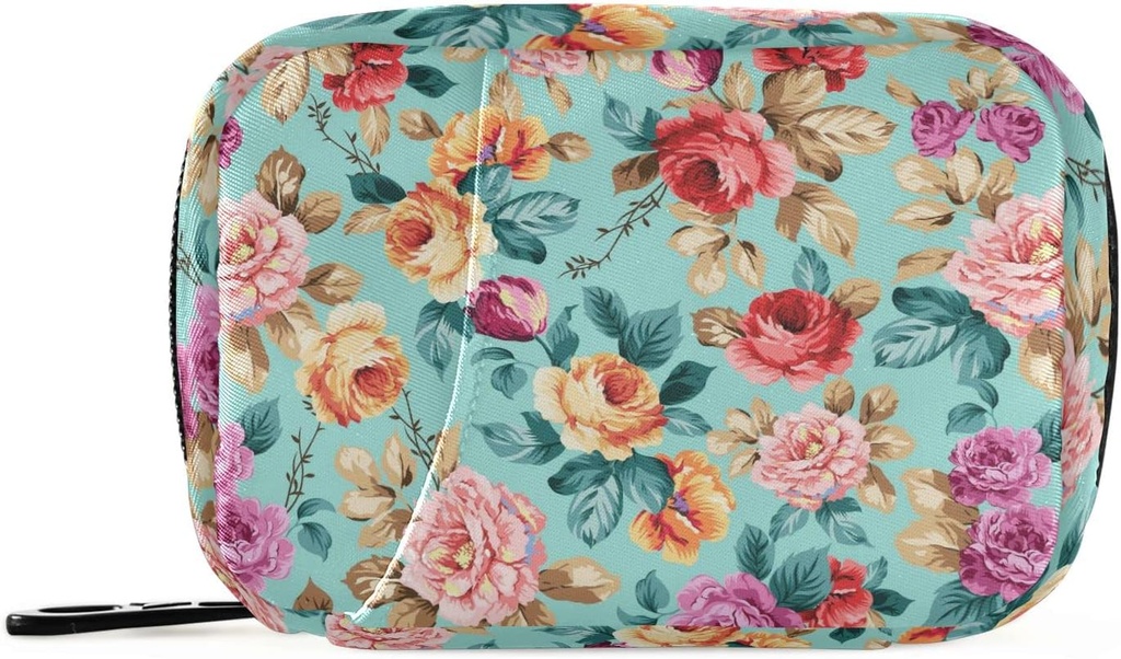 Pink Orange Violet Çiçekler Pill Box 7 Günlük Pill Case Bag Travel Pill Organizer Bag with diamond Portable Weekly Case Compact Boyut for Vitamin Supplement Sahibi