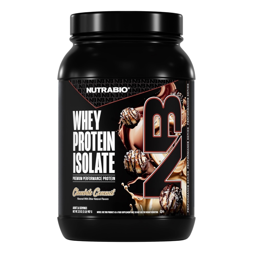 NutraBio 100% Whey Protein Isolate Protein Powder, 25g Protein with Complete Amino Acid Profile, Non-GMO, Soy & Glutten Free, Low Carb, Low Calorie Whey Protein Powder, Chocolate Dipped Macaroon, 2 Lbs