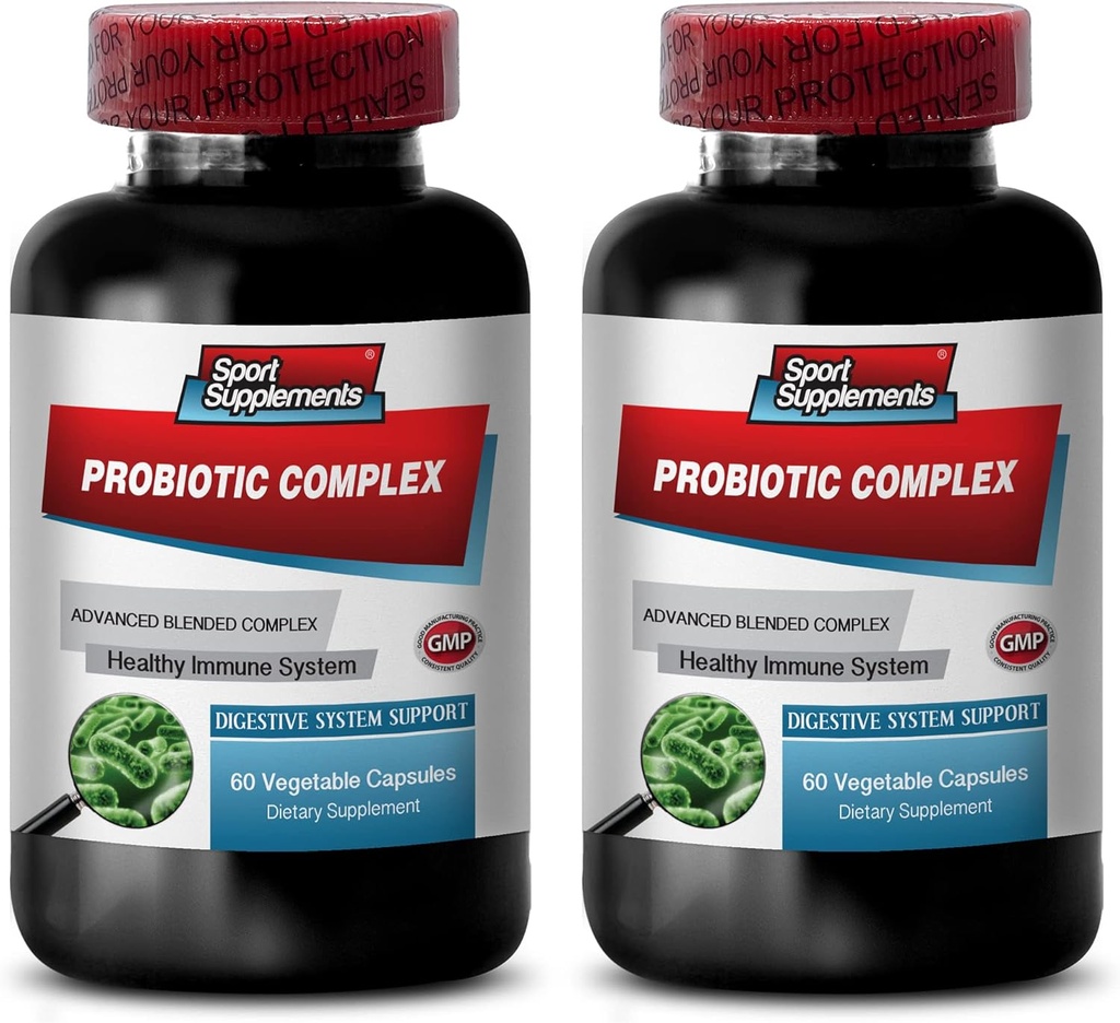 Healthy Digestion - PROBIOTIC Advanced Blended Complex for Digestive System - Probiotic Bacillus, Digestive Συμπληρώματα, bifidobacterium lactis, probiotic Multi Enzyme Digestive Formula, 2B 120 Caps