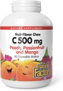 Doğal Faktörler, Çocuklar Ç 500 mg Vitamini, Immune Health, Bones, Teeth and Gums, Peach, Tutkulu ve Mango, 90 Wafers