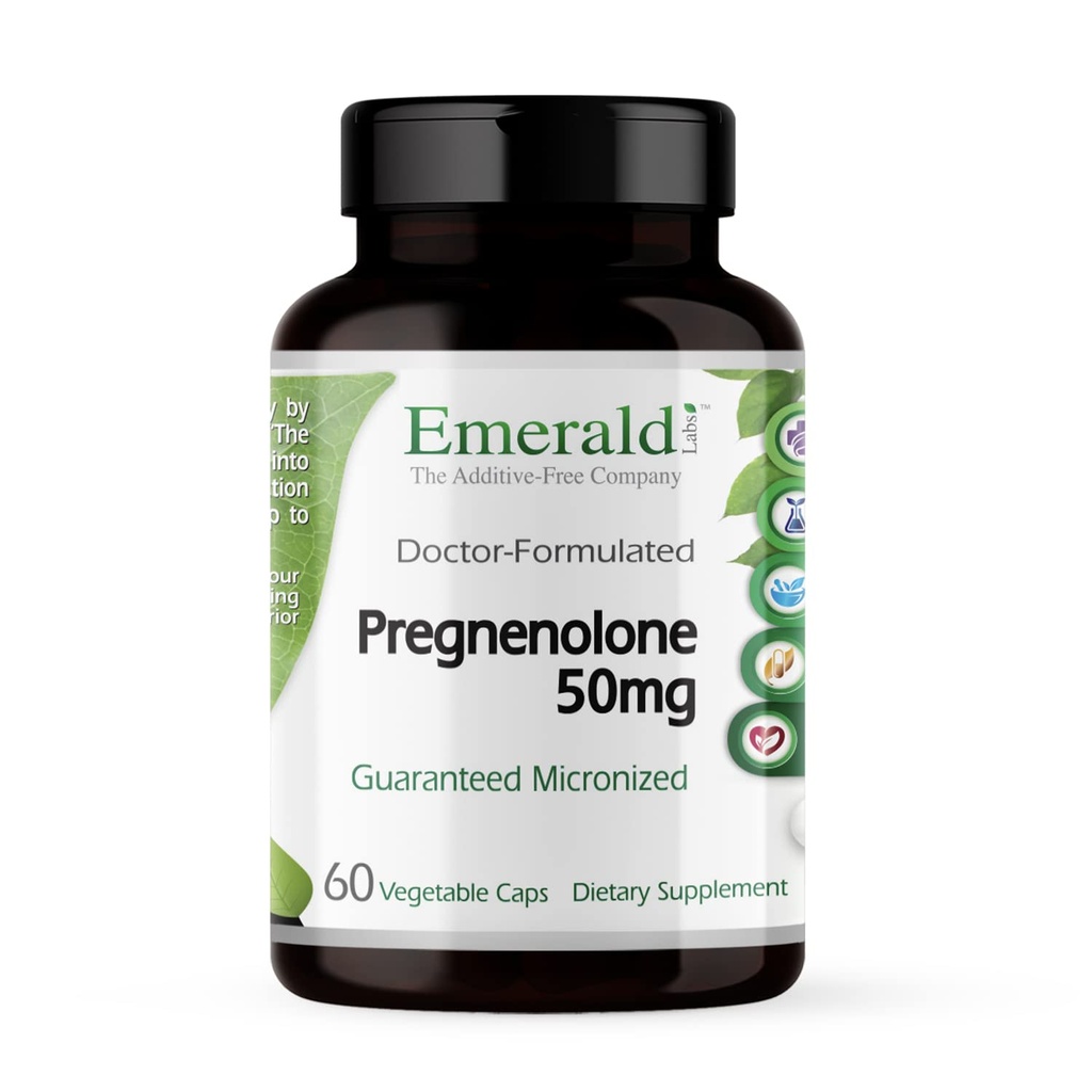 EMERALD LABS Pregnenolone 50mg - Immune Support & Hormonal Balance - Gluten-Free - 60 Sebze Capsules (30-Day Supply)