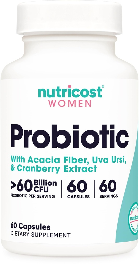 Kadın 60 Milyar CFU, 60 Capsules, Acacia Fiber, Uva Ursi, & Cranberry Tür - Non-GMO & Gluten Free