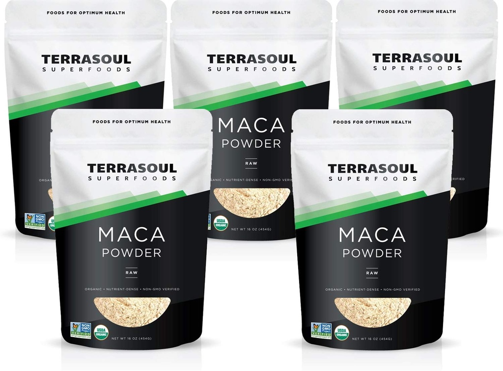 Terrasoul Superfoods Organik Raw Maca Toz, 5 Lbs - Premium Kalite | Stamina & Energy
