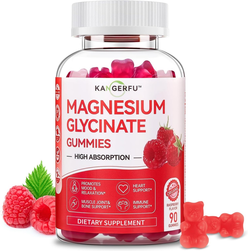 En iyi Magnezyum Glycinate Gummies-300 mg, Kadınlar için Glycinate Supplement, Yüksek Apsiyon Magnezyum Vitaminleri Gummy (60) Vegan Cont,Flexability &Joint Health Supplement