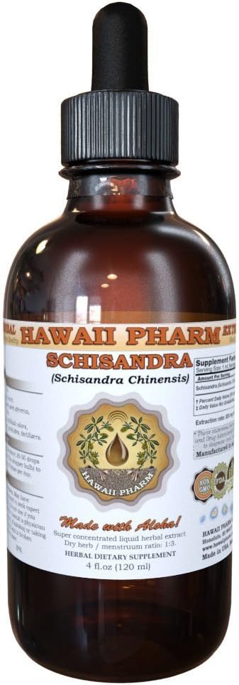Hawaii Pharm Schisandra Sıvı Ekstraksiyon, Organik Schisandra (Schisandra Chinensis) Tincture, Herbal Supplement, ABD'de yapıldı, 4 fl.oz