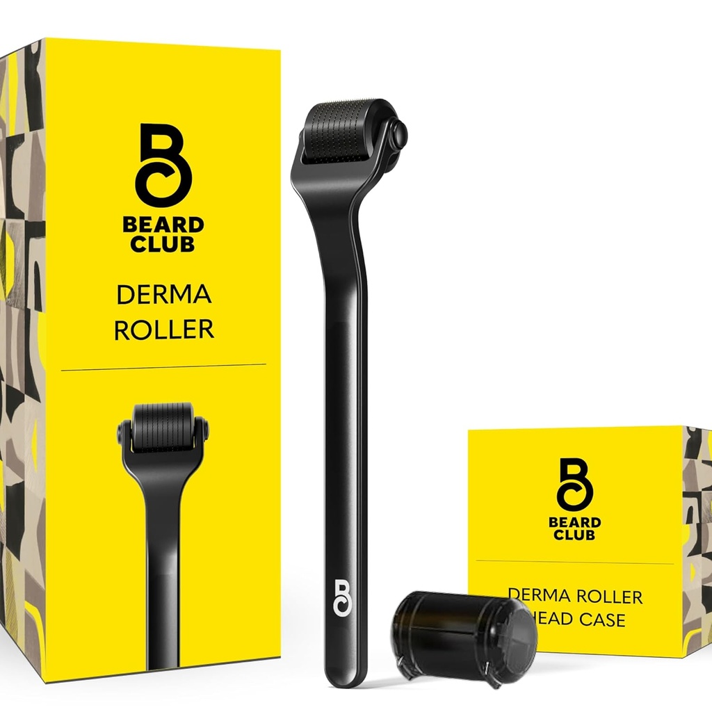 Ayıd Club Premium Derma Rolleri Face, Body and Scalp - Erkekler ve Kadınlar için 540 Titanyum Microneedles - Hair & Beard - Kiloed Metal - Manyetik Depolama Davası